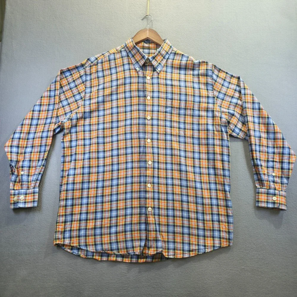 Judson Wade Collection Men's Long Sleeve Button Up Plaid Flannel Size XL
